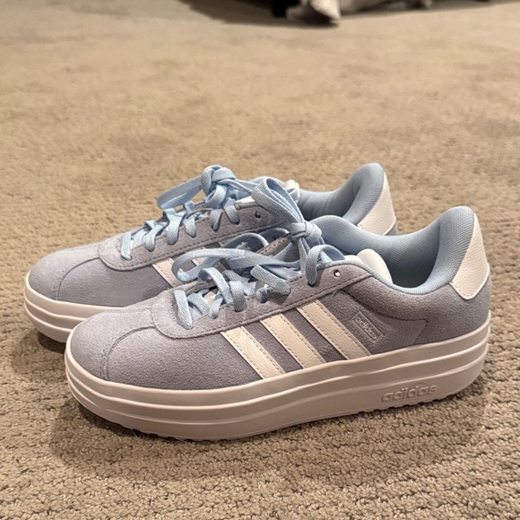adidas Shoes - Adidas Women's Light Blue and White Sneakers